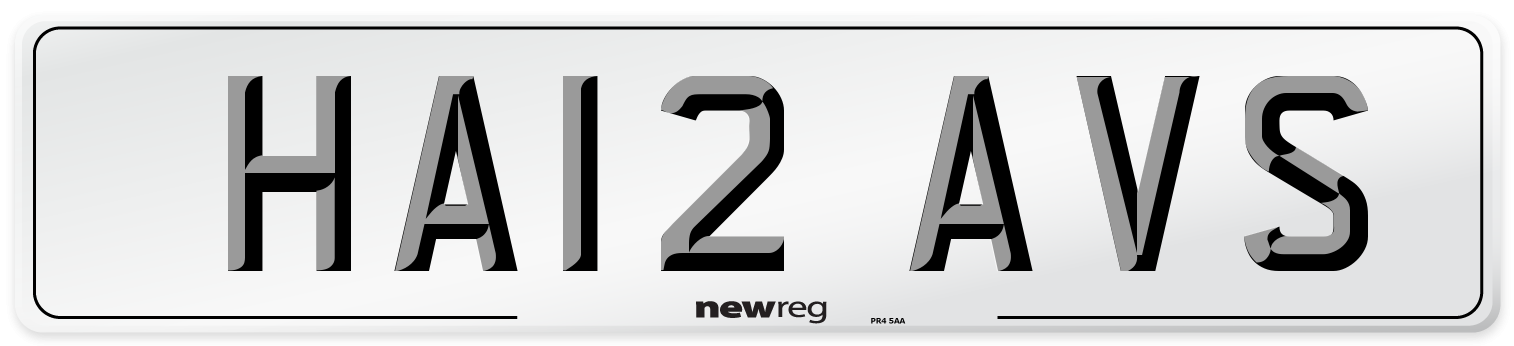 HA12 AVS Number Plate from New Reg